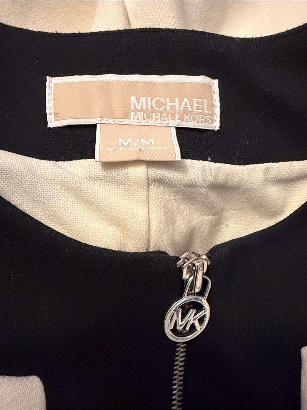 MICHAEL Michael Kors Colorblock Sleeveless Shift Dress – Cream/Black - Picture 5 of 7
